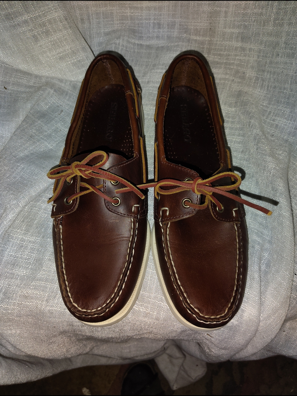 Sebago Men's Brown Leather Boat Shoes - Classic Deck Style